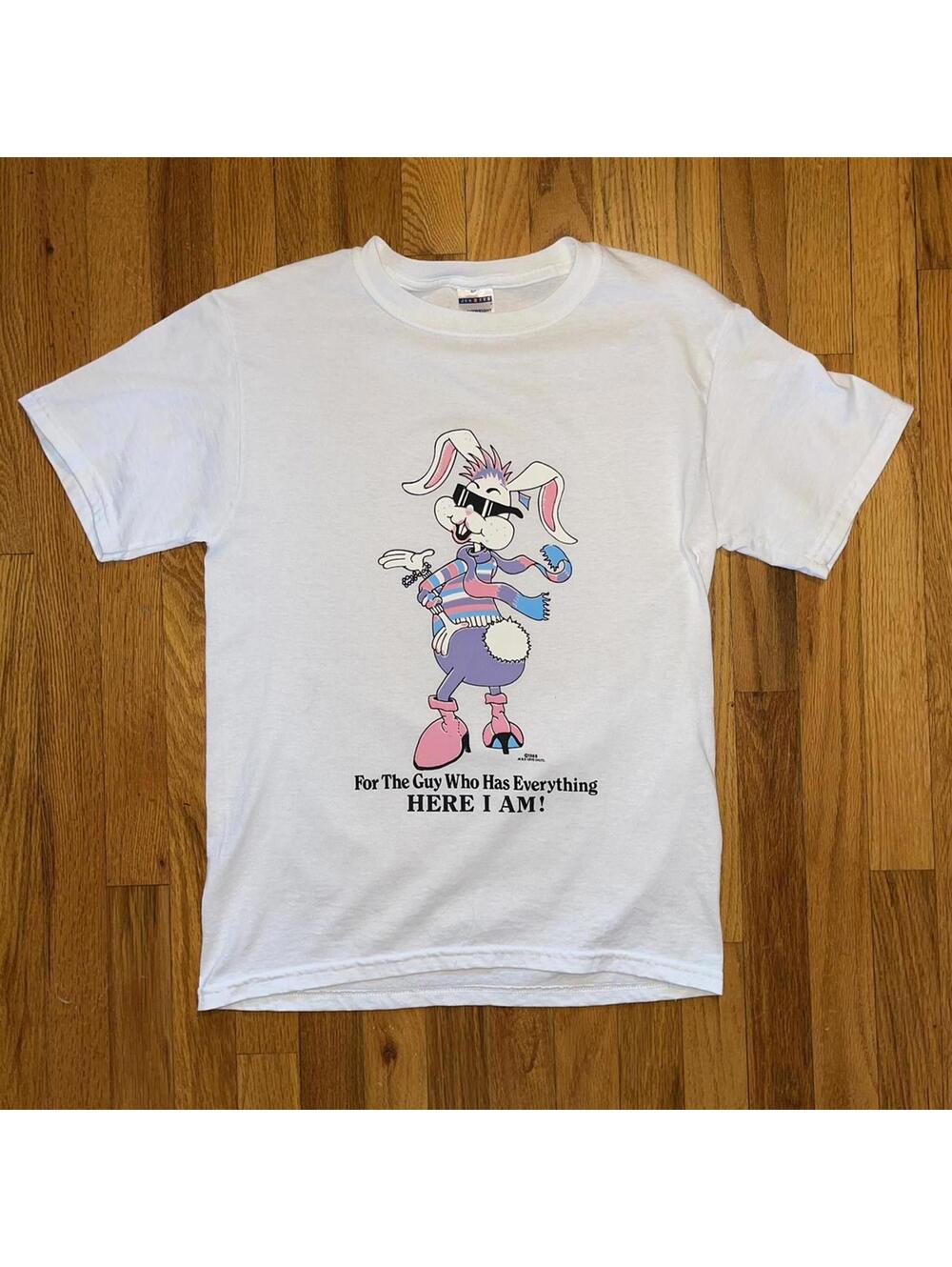Vintage Funny Bunny Tee Size S For "The Guy Who Has Everything HERE I AM!" 1988